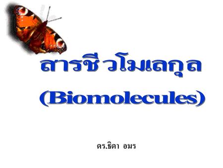 สารชีวโมเลกุล (Biomolecules) ดร.ธิดา อมร.