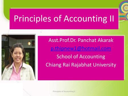 Principles of Accounting II