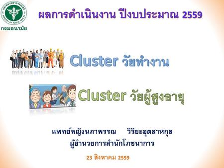 Cluster วัยทำงาน Cluster วัยผู้สูงอายุ