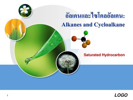 อัลเคนและไซโคลอัลเคน: Alkanes and Cycloalkane