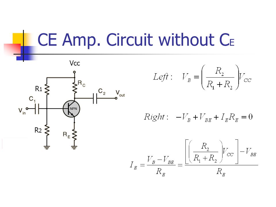 CE Amp. Circuit without CE