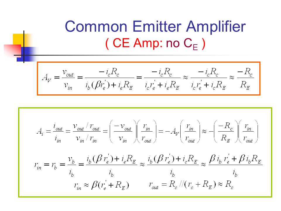 Common Emitter Amplifier ( CE Amp: no CE )