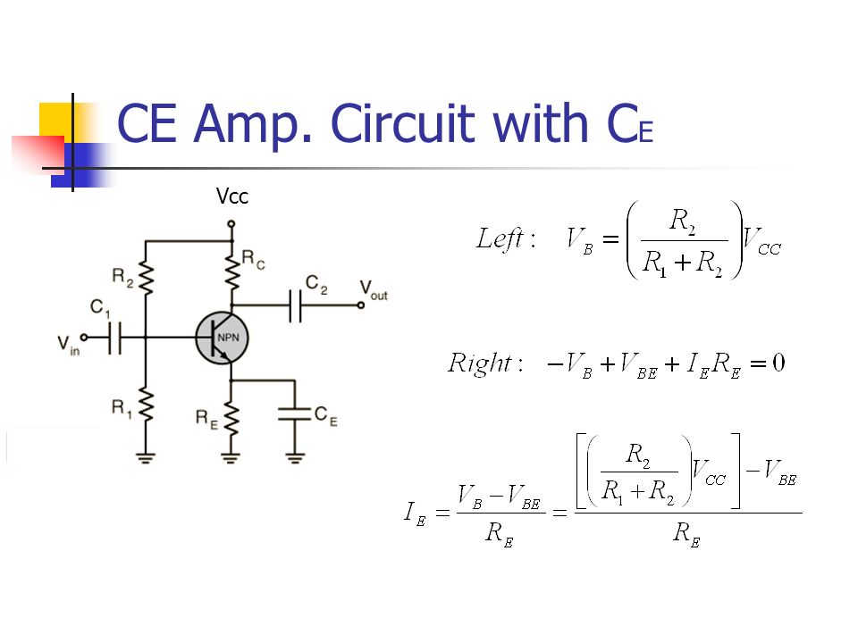 CE Amp. Circuit with CE Vcc