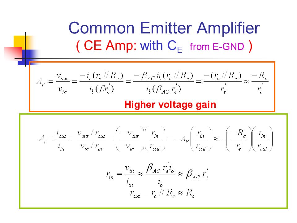 Common Emitter Amplifier ( CE Amp: with CE from E-GND )
