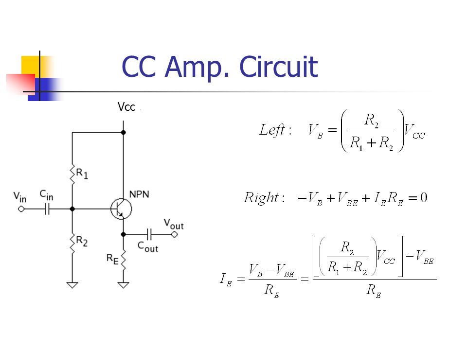 CC Amp. Circuit Vcc