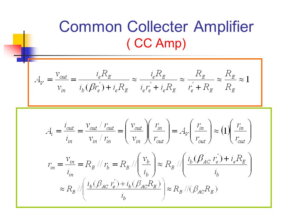Common Collecter Amplifier ( CC Amp)