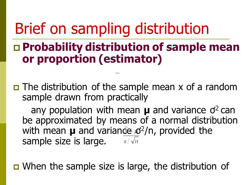 Brief on sampling distribution