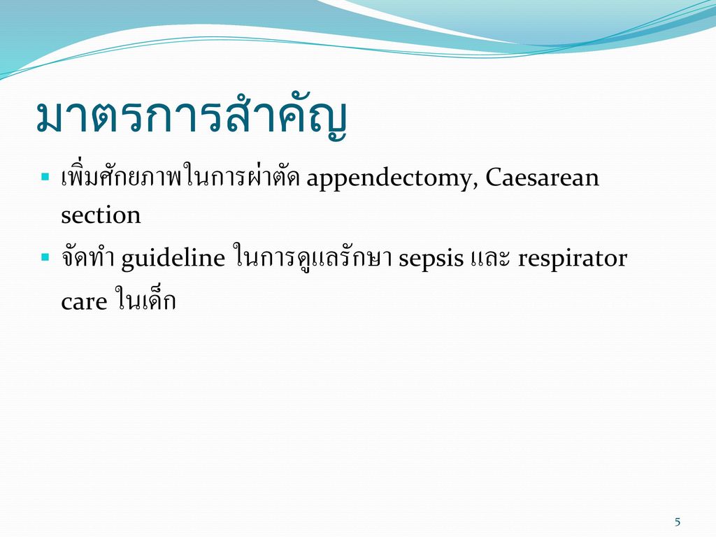 มาตรการสำคัญ เพิ่มศักยภาพในการผ่าตัด appendectomy, Caesarean section