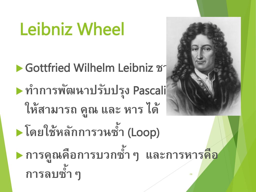 Leibniz Wheel Gottfried Wilhelm Leibniz ชาวเยอรมัน