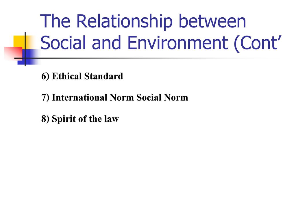 The Relationship between Social and Environment (Cont’
