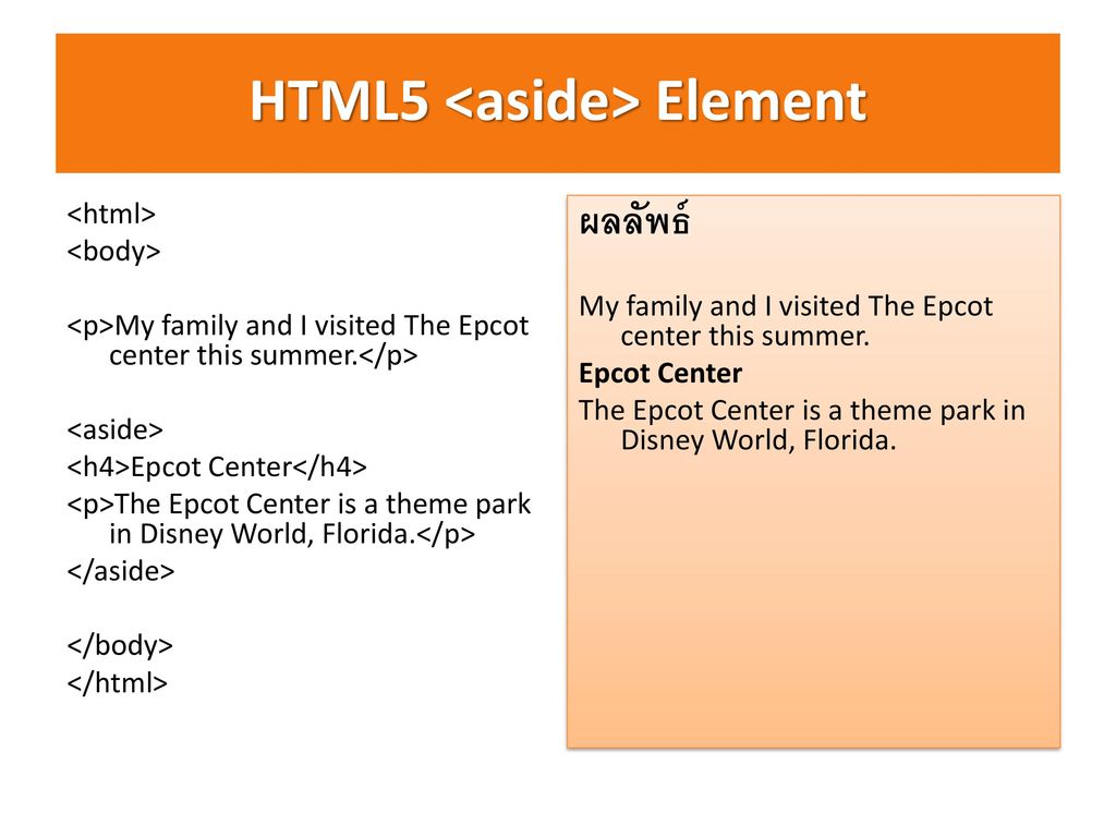 HTML5 <aside> Element