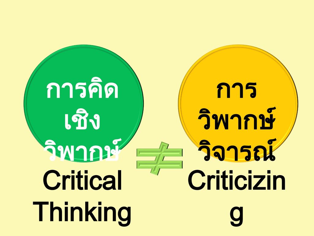 การคิด เชิงวิพากษ์ การวิพากษ์ วิจารณ์ Critical Thinking Criticizing