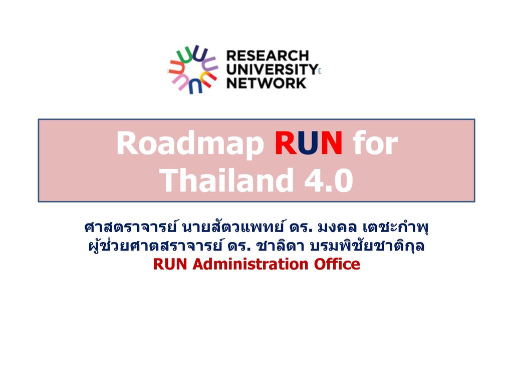 Roadmap RUN for Thailand 4.0