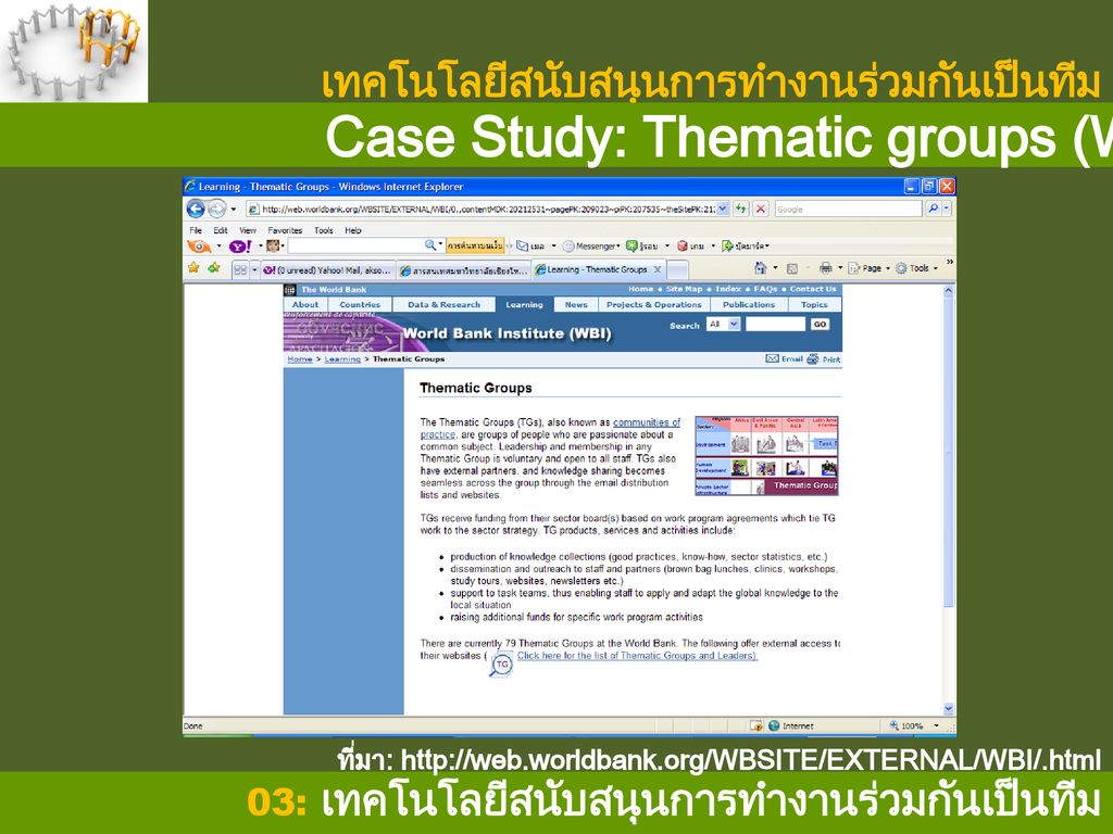Case Study: Thematic groups (World bank)