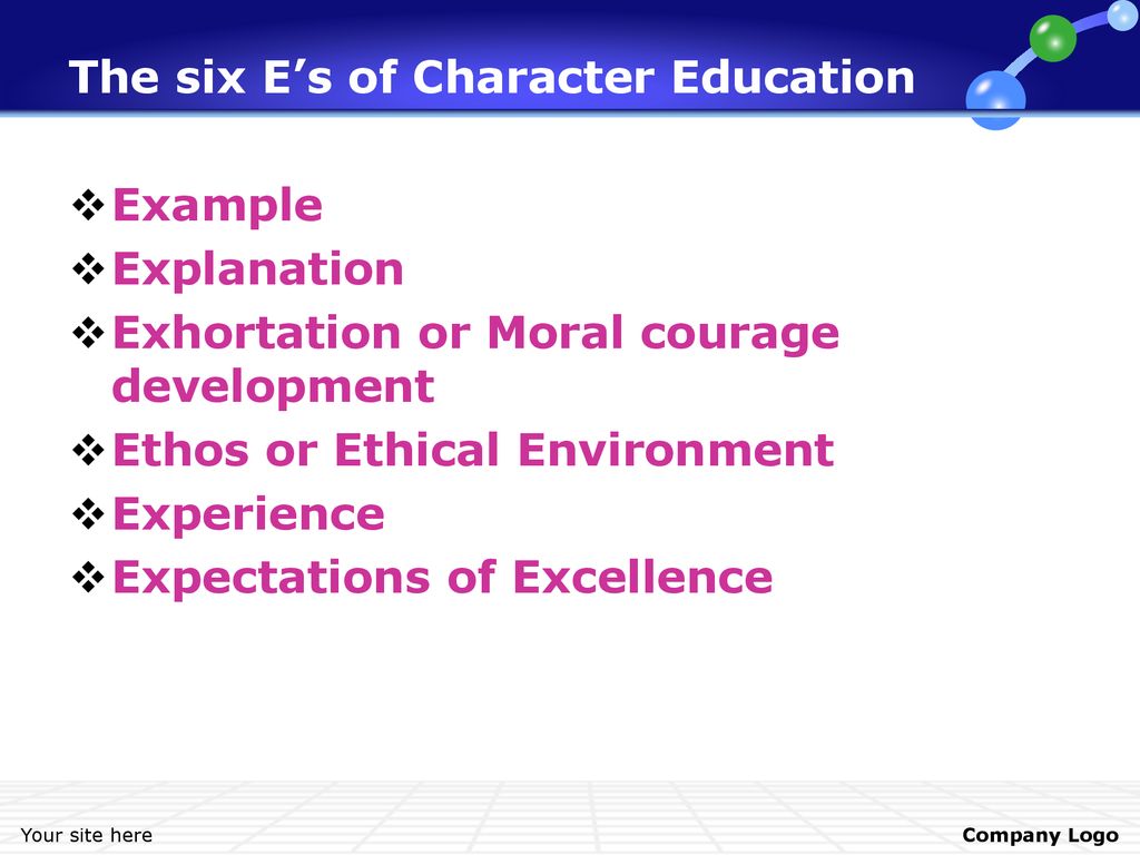 The six E’s of Character Education