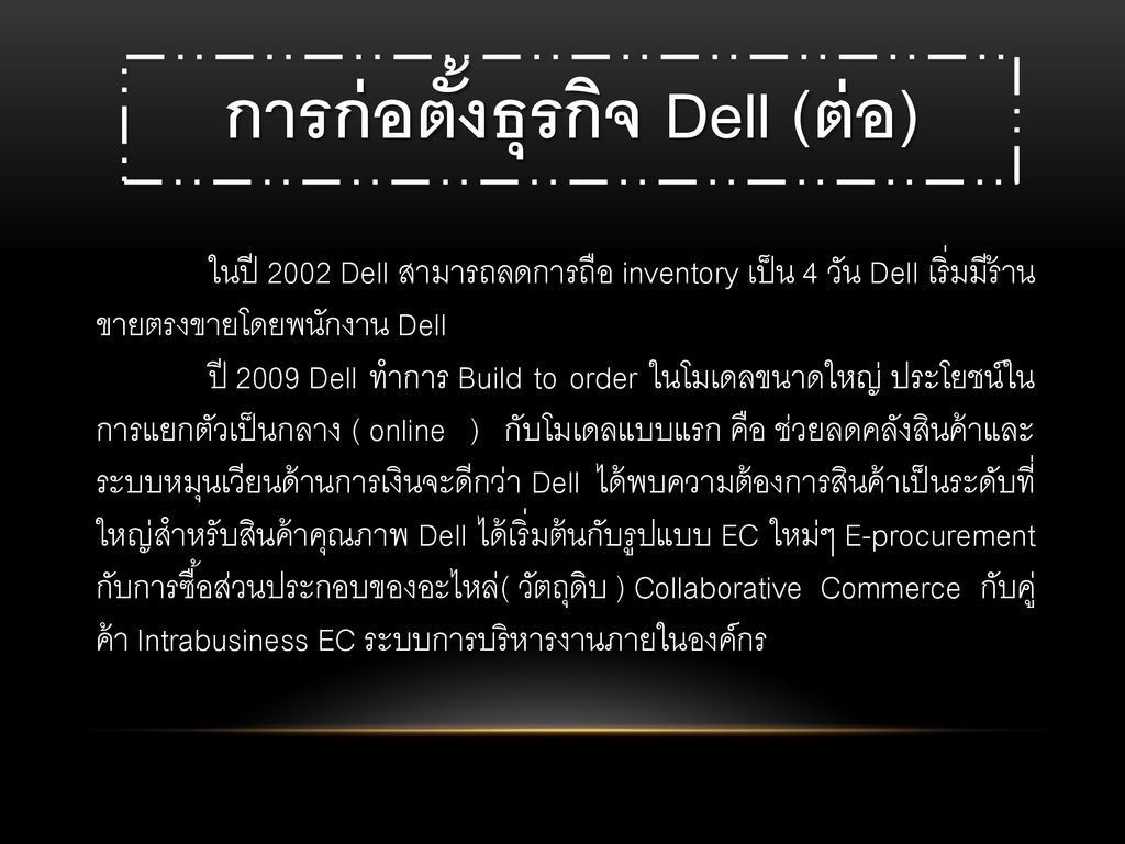 การก่อตั้งธุรกิจ Dell (ต่อ)
