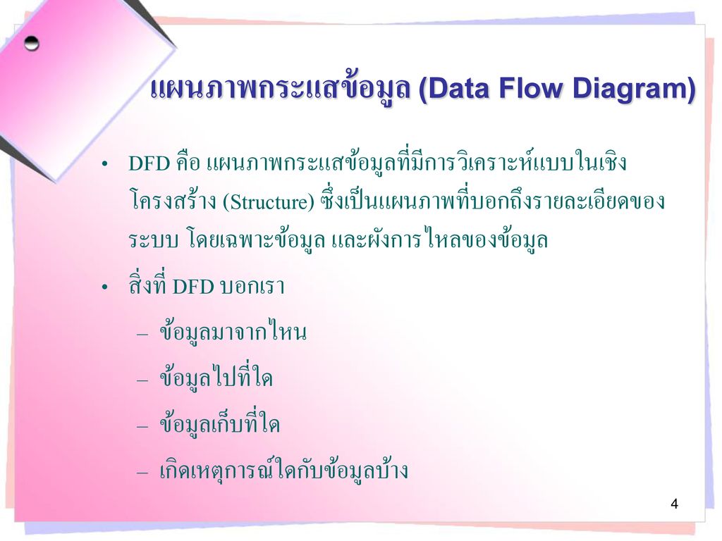 แผนภาพกระแสข้อมูล (Data Flow Diagram)