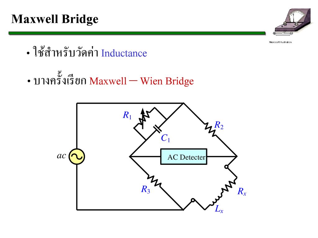 Maxwell Bridge ใช้สำหรับวัดค่า Inductance