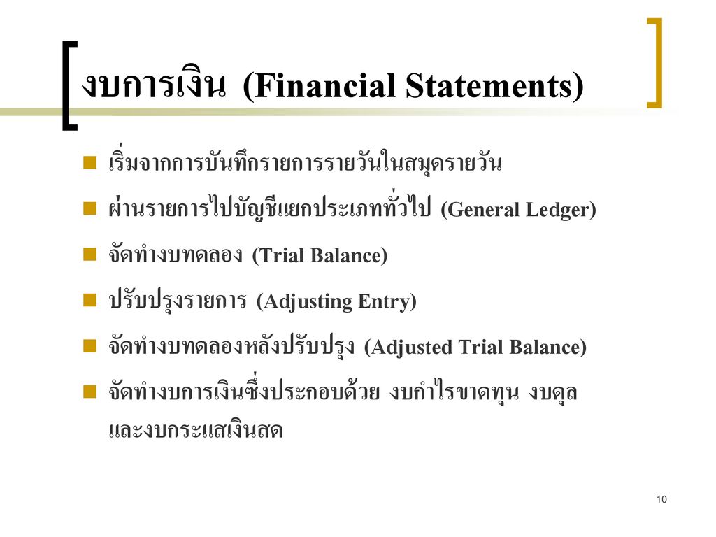 งบการเงิน (Financial Statements)