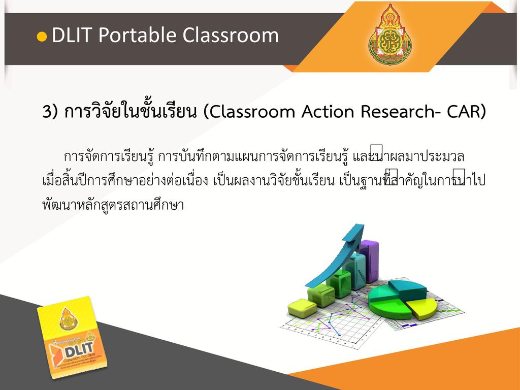 3) การวิจัยในชั้นเรียน (Classroom Action Research- CAR)