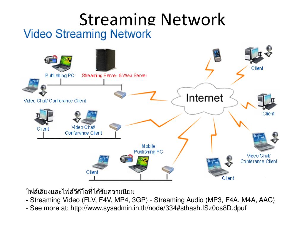 Streaming Network ไฟล์เสียงและไฟล์วีดีโอที่ได้รับความนิยม