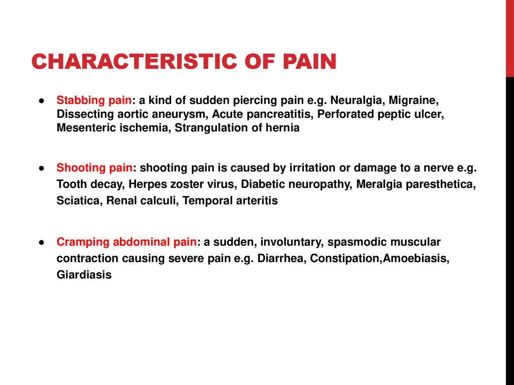 Characteristic of pain