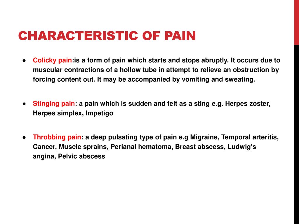 Characteristic of pain