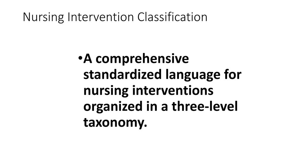 Nursing Intervention Classification