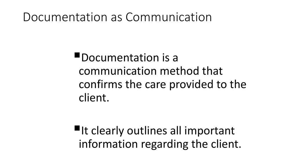 Documentation as Communication