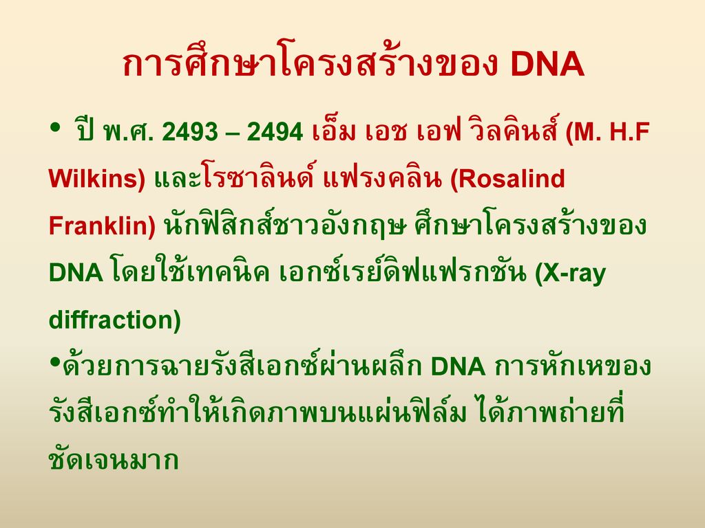 การศึกษาโครงสร้างของ DNA