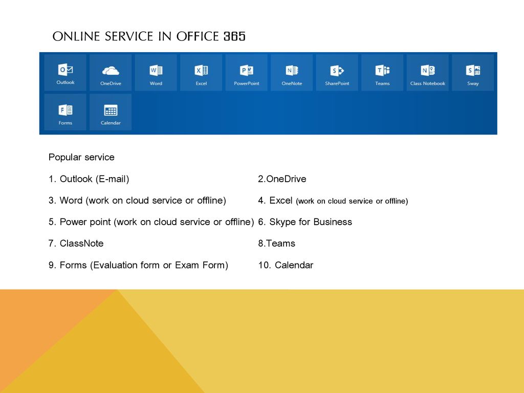 Online service in office 365