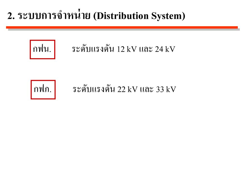 2. ระบบการจำหน่าย (Distribution System)