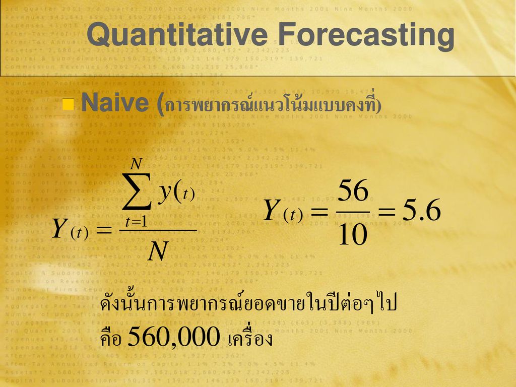 Quantitative Forecasting