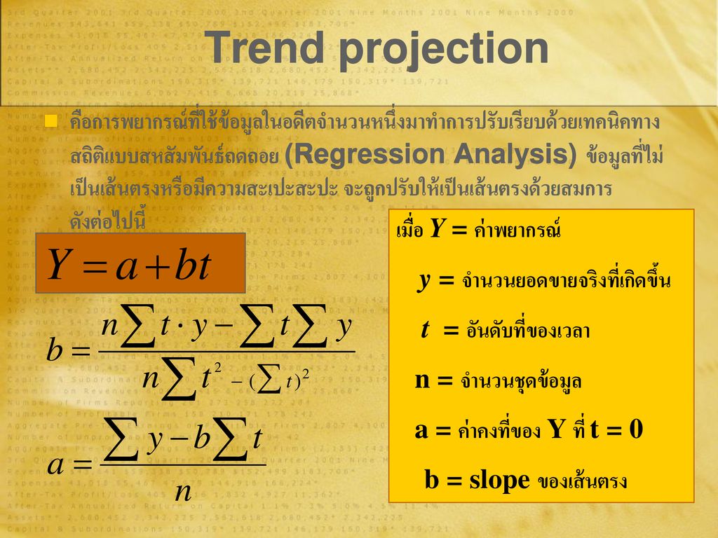 Trend projection