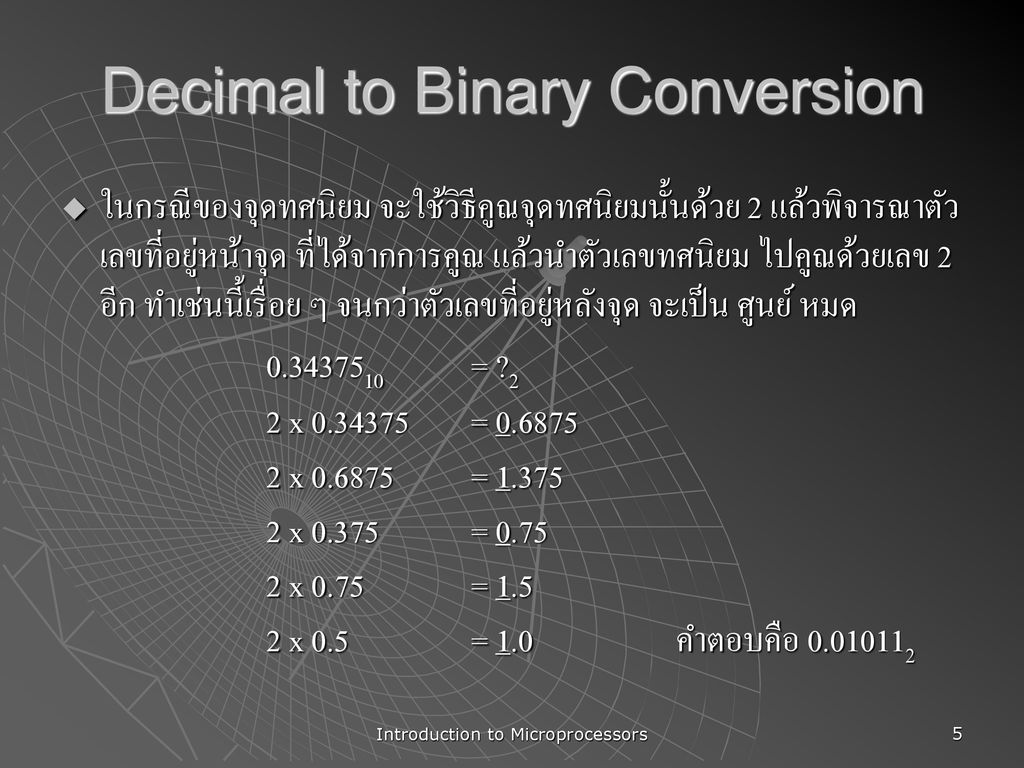 Decimal to Binary Conversion