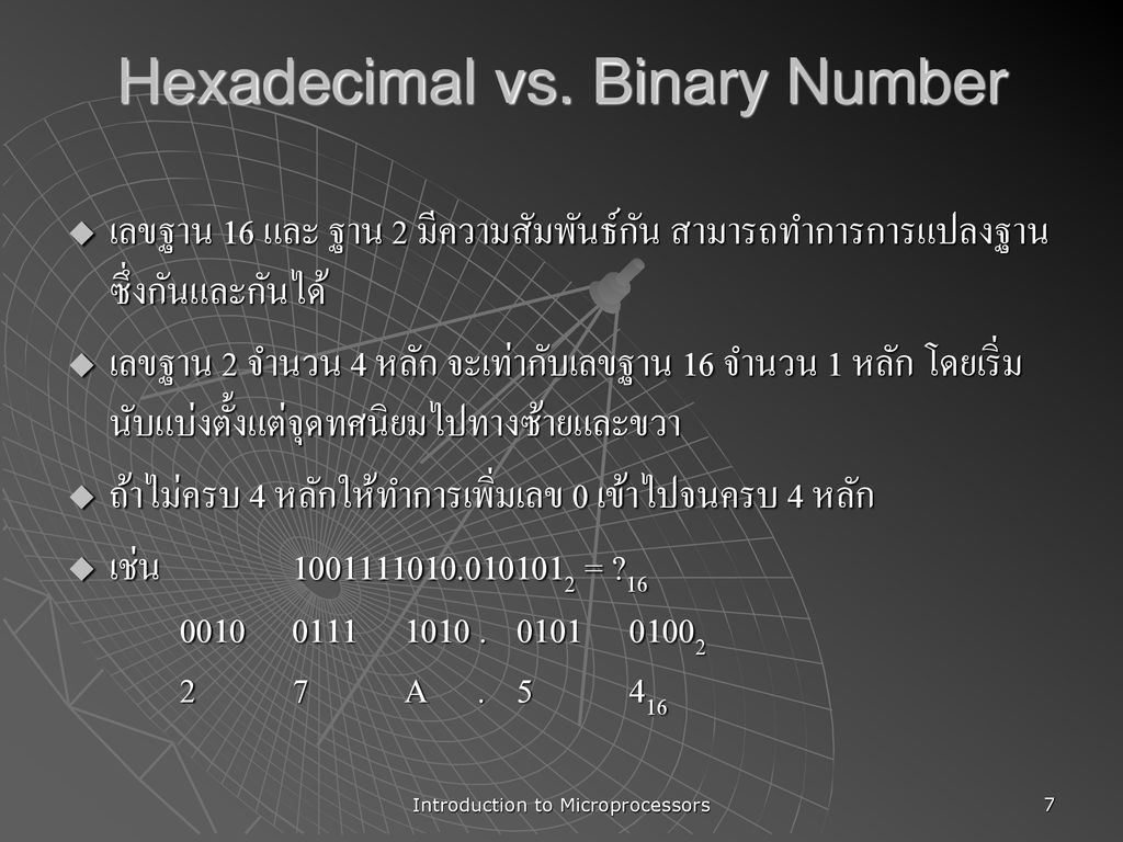 Hexadecimal vs. Binary Number