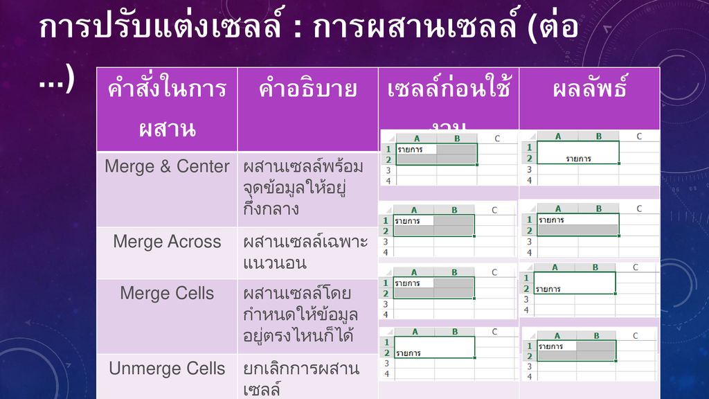 การปรับแต่งเซลล์ : การผสานเซลล์ (ต่อ...)
