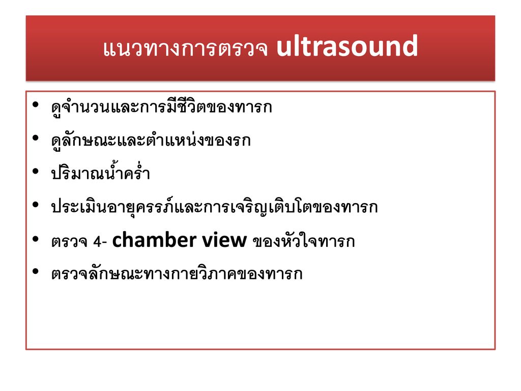 แนวทางการตรวจ ultrasound
