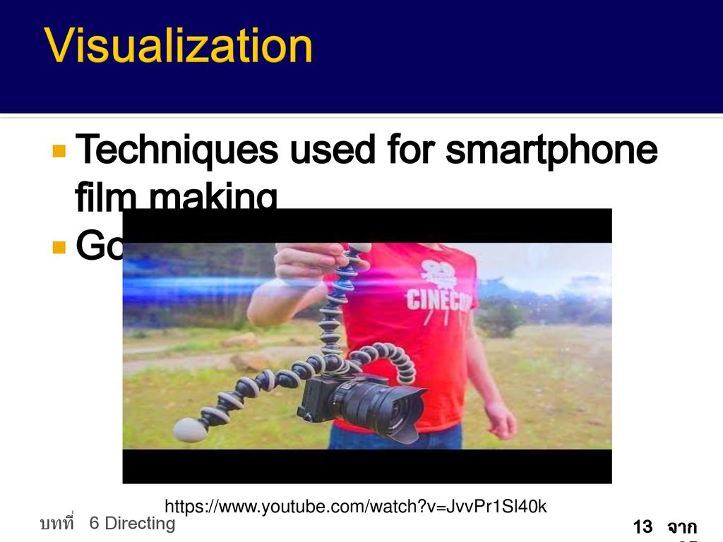 Visualization Techniques used for smartphone film making Gorilla Pod