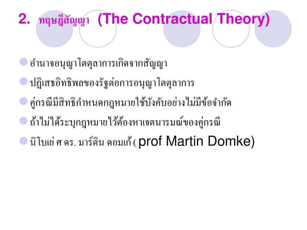 2. ทฤษฎีสัญญา (The Contractual Theory)