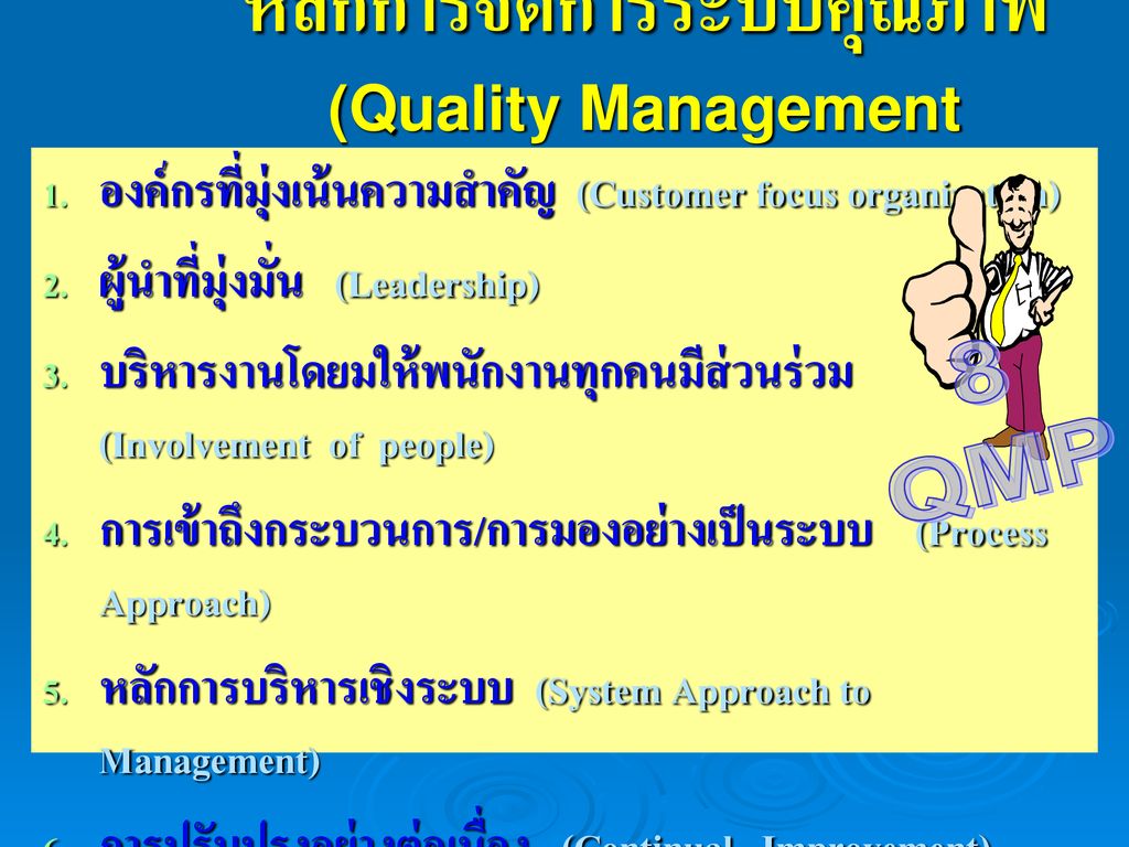 หลักการจัดการระบบคุณภาพ (Quality Management Principle)