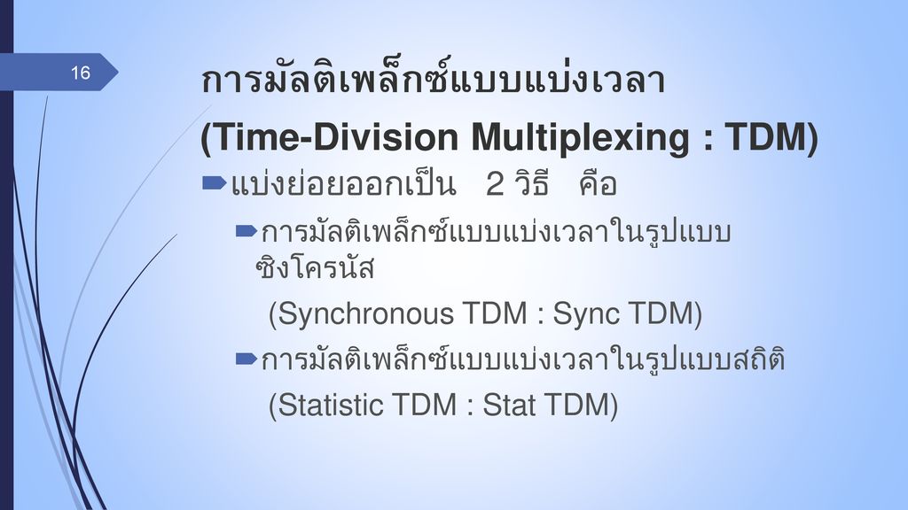 การมัลติเพล็กซ์แบบแบ่งเวลา (Time-Division Multiplexing : TDM)