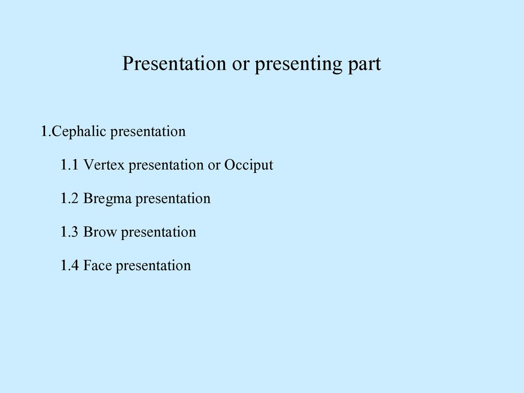Presentation or presenting part