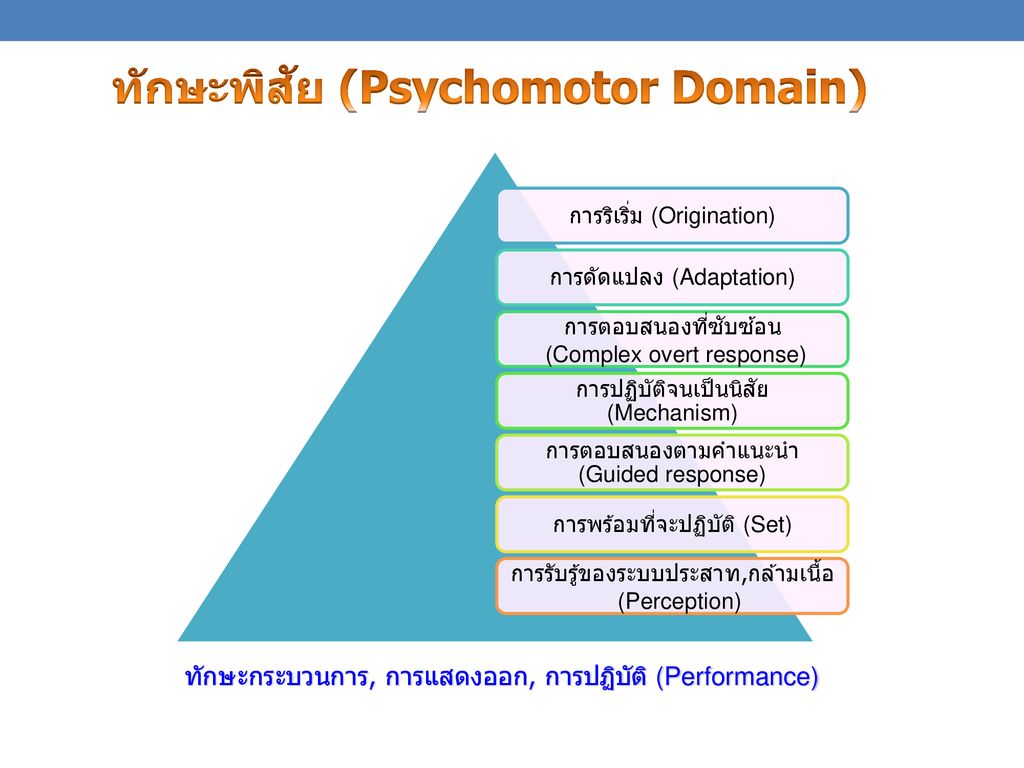 ทักษะพิสัย (Psychomotor Domain)