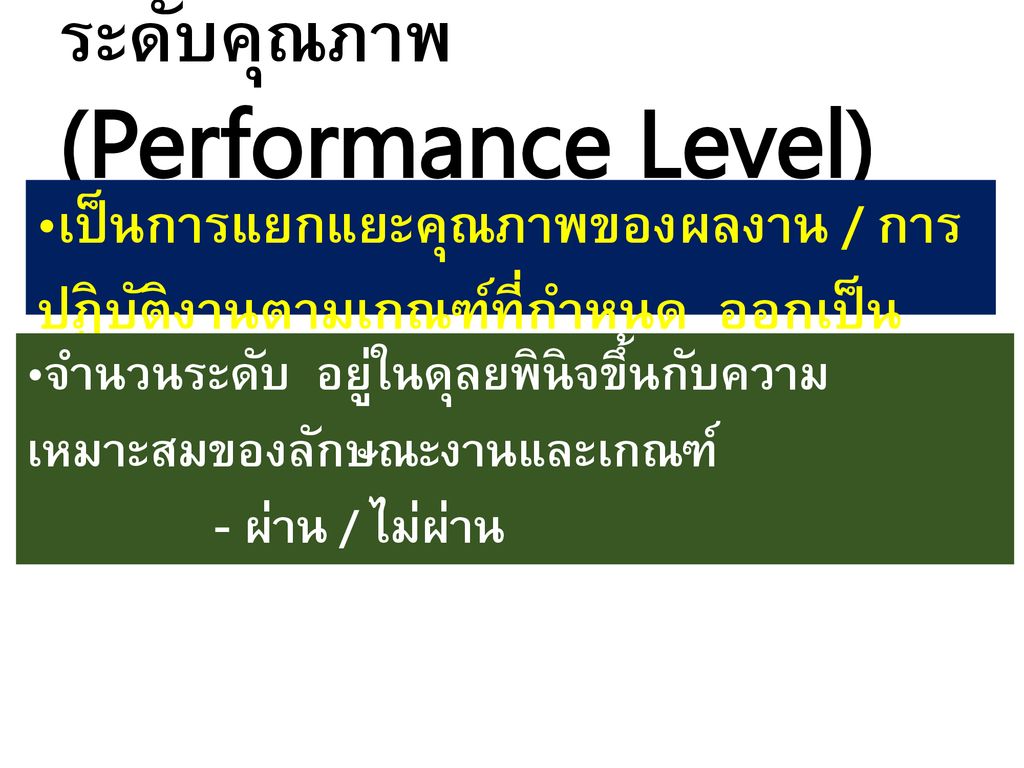 ระดับคุณภาพ (Performance Level)