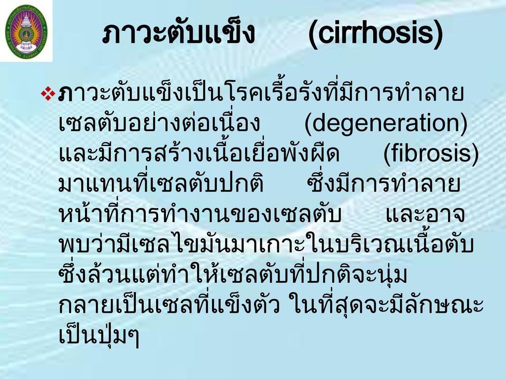 ภาวะตับแข็ง (cirrhosis)