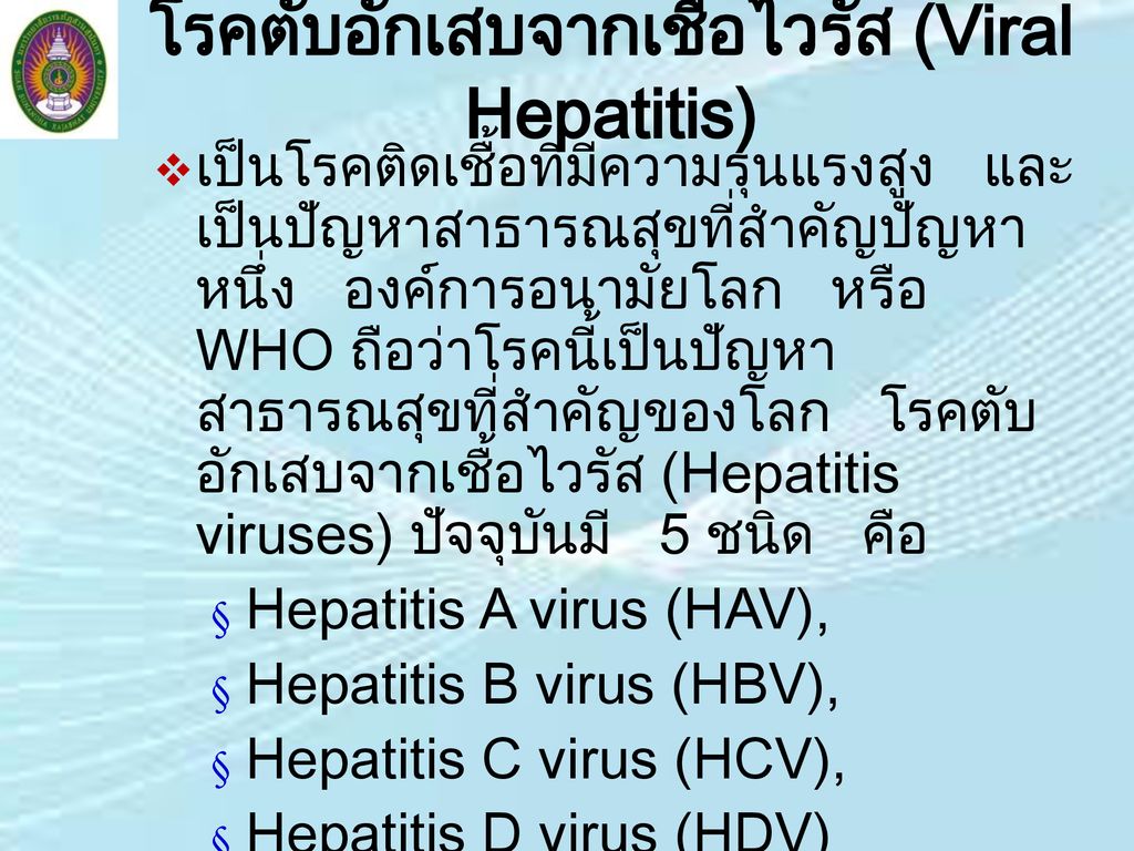 โรคตับอักเสบจากเชื้อไวรัส (Viral Hepatitis)