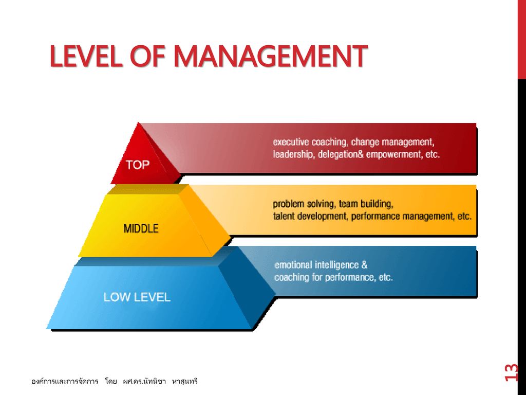 Level of management องค์การและการจัดการ โดย ผศ.ดร.นัทนิชา หาสุนทรี