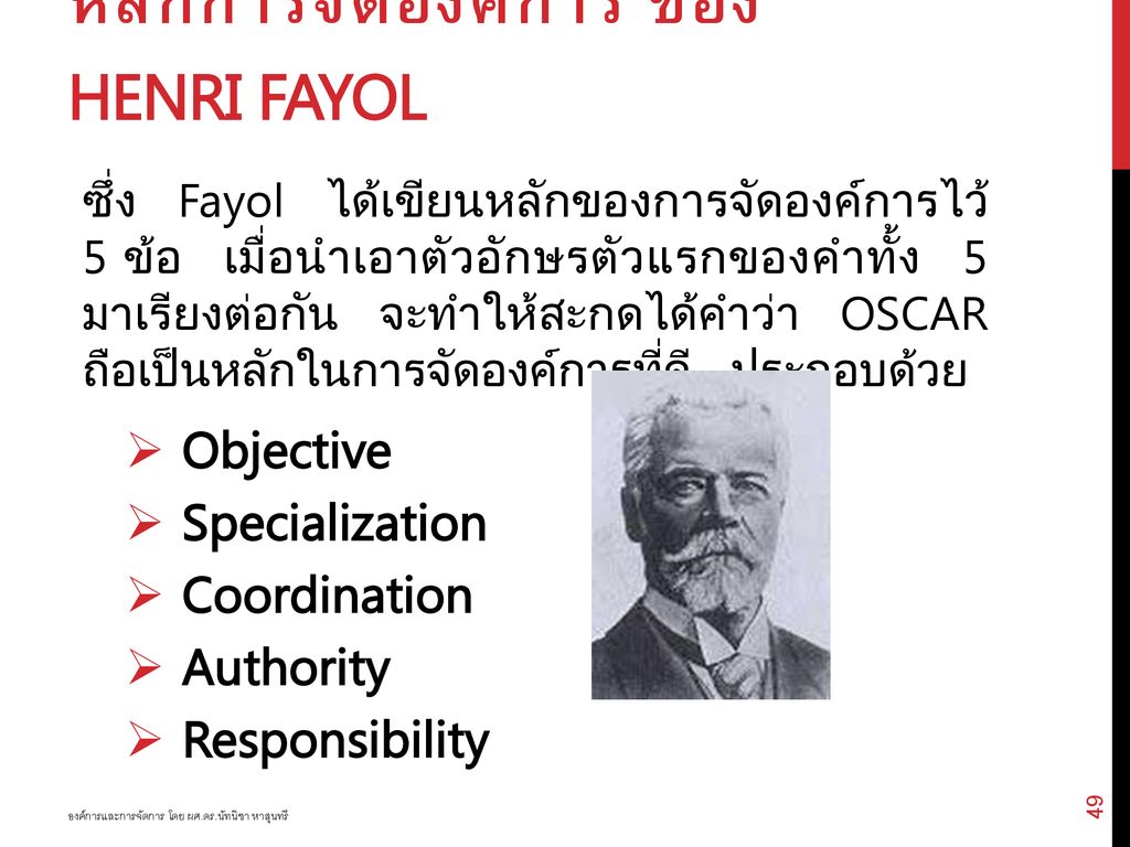หลักการจัดองค์การ ของ Henri Fayol