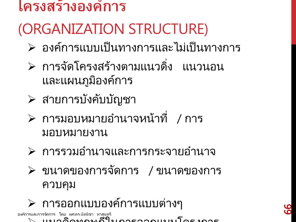 โครงสร้างองค์การ (Organization Structure)